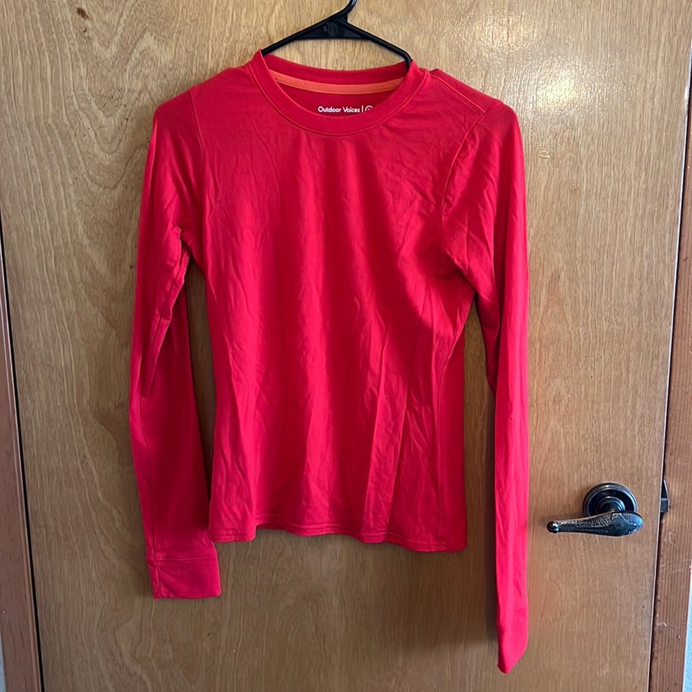 Outdoor Voices Longsleeve Tee XS in Red